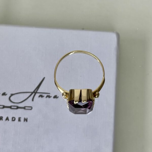 14k vintage ring met korund steen - Afbeelding 3